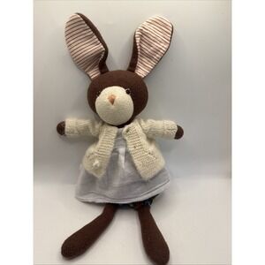 Hazel Village Brown Bunny Plush Red White Striped Ears Lily Heart Hazel Clothing